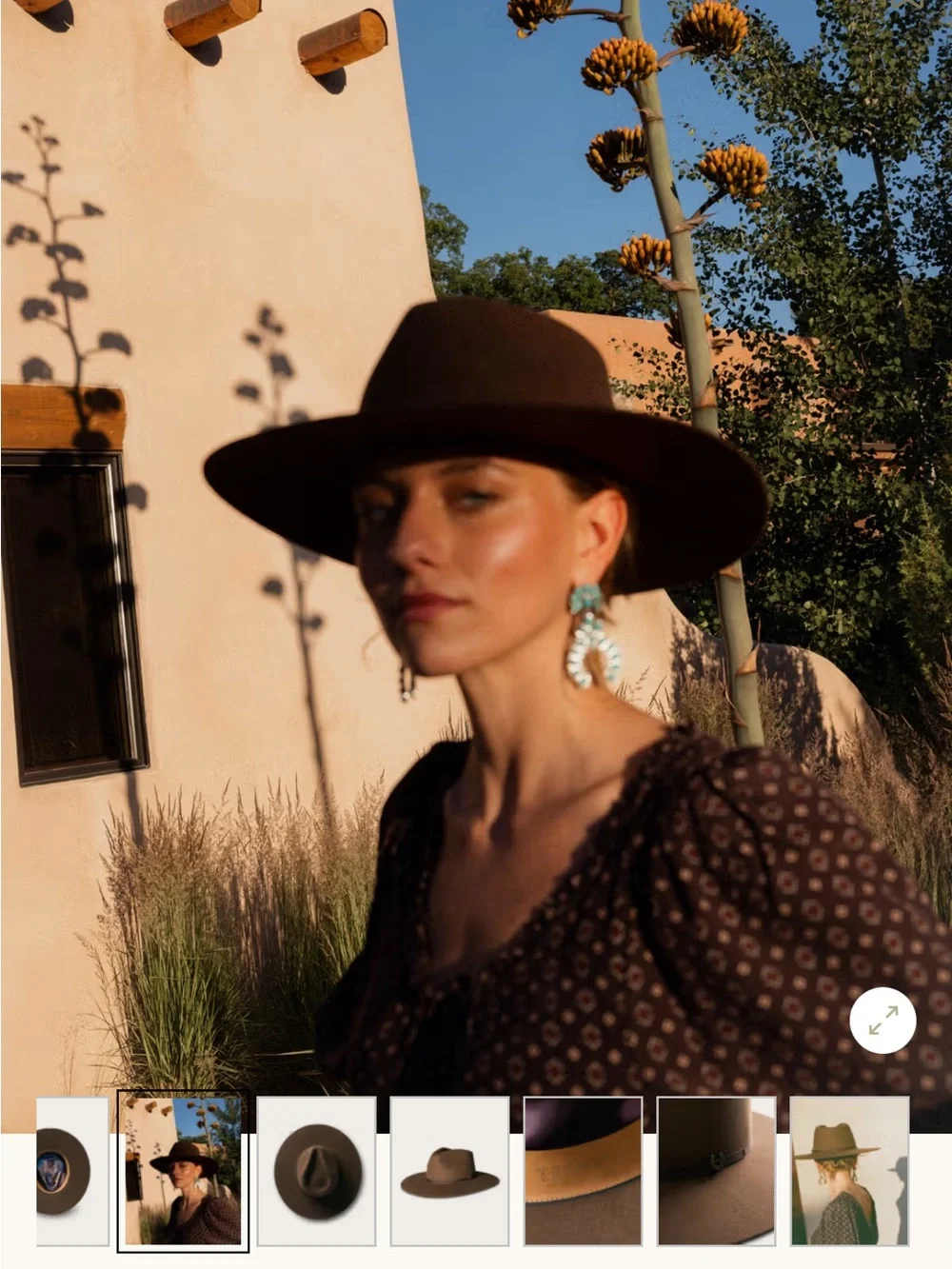 Tecovas Brown Wide-Brim Wool Fedora Hat